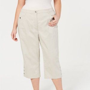Karen Scott 6P Capri Yummy Control Khaki Pants NWT